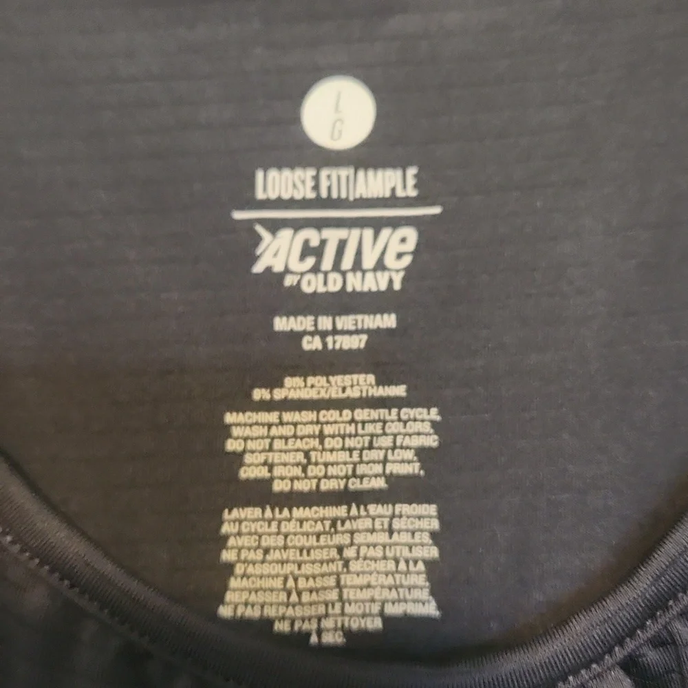 Old Navy Active /Dark Grey Almost Black Ribbed Tank Top Size Large - Picture 9 of 10